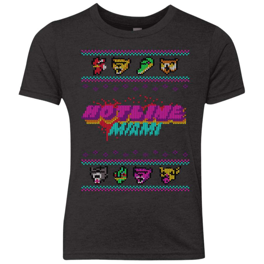 Christmas Sweater Hotline Miami Youth Triblend T-Shirt