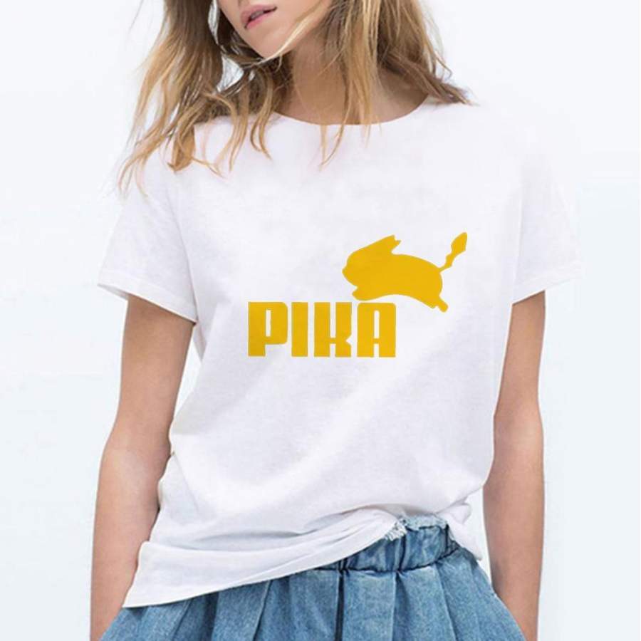 Fashion Women T Shirts Pokemon kawaii T Shirt Anime Pika Women T-shirt Pikachu T Shirt Cotton Short Sleeve