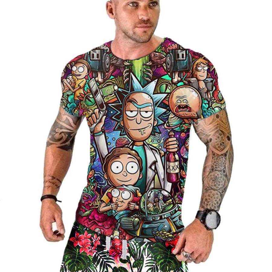 high quality Rick and Morty By Jm2 Art 3D t shirt Men tshirt Summer Anime T-Shirt Short Sleeve Tees O-neck Tops