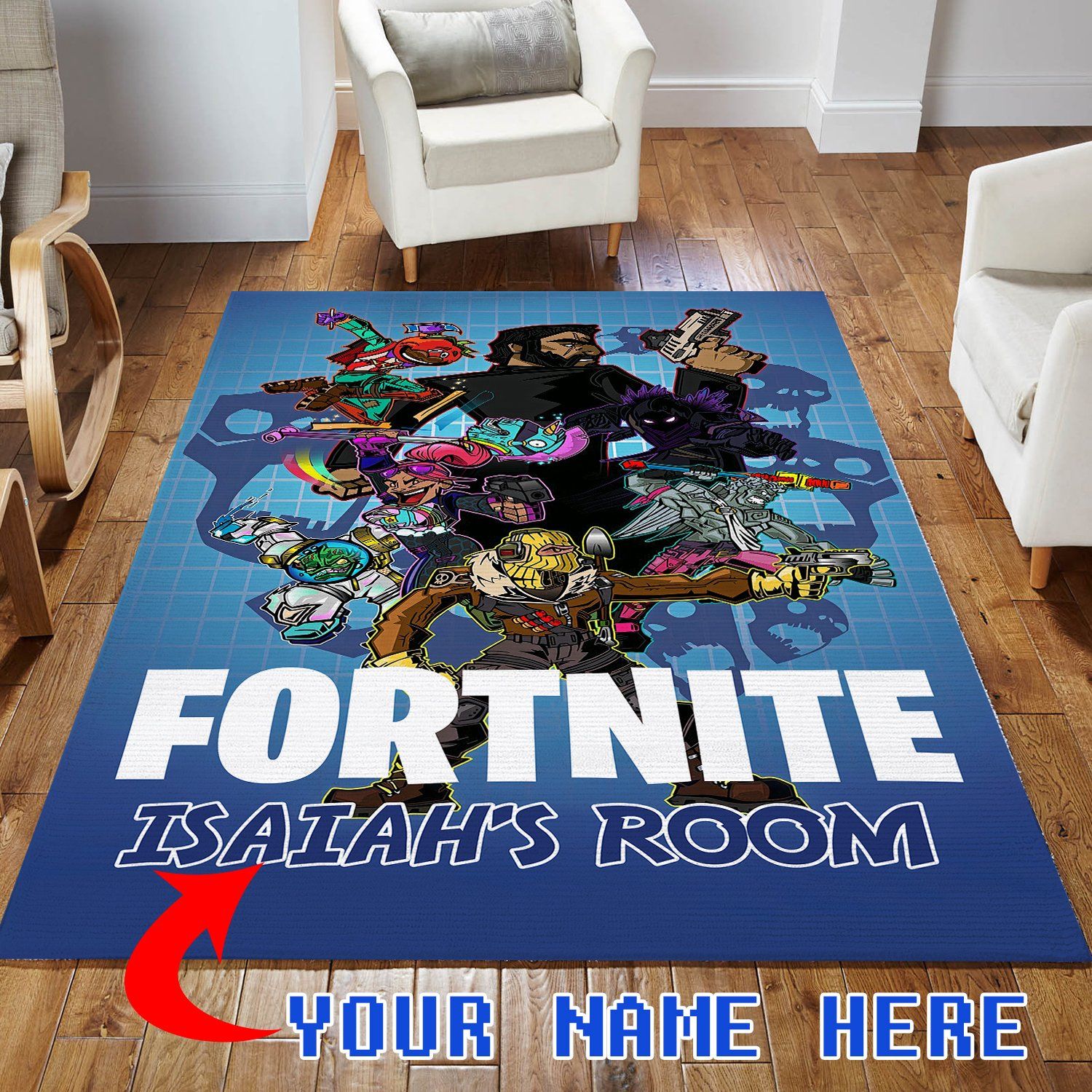 Customized Name Fortnite John Wick Area Rugs Bedroom Rug Home Decor Floor Decor