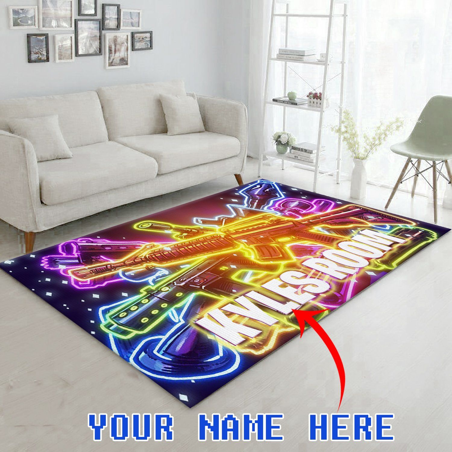 Customized Name Fortnite Ver1 Rug Living Room Rug Home Decor Floor Decor