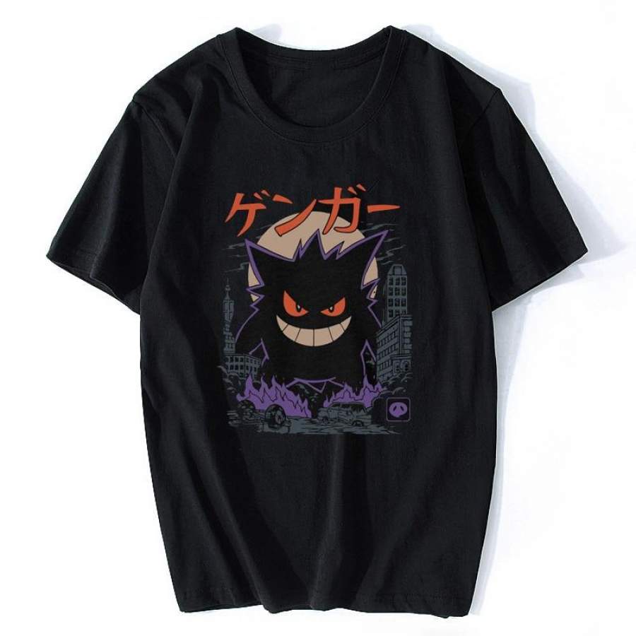 Gengar Kaiju Japan Style Pokemon T-Shirt Men’s T-Shirt Cotton Short Sleeve O-Neck Tops Tee Shirts Fashion