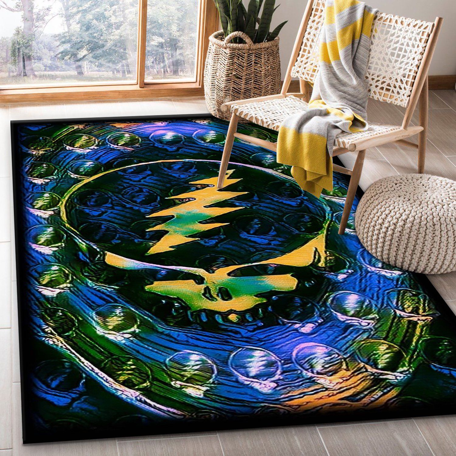 Grateful Dead Area Rug Living Room Rug Family Gift US Decor