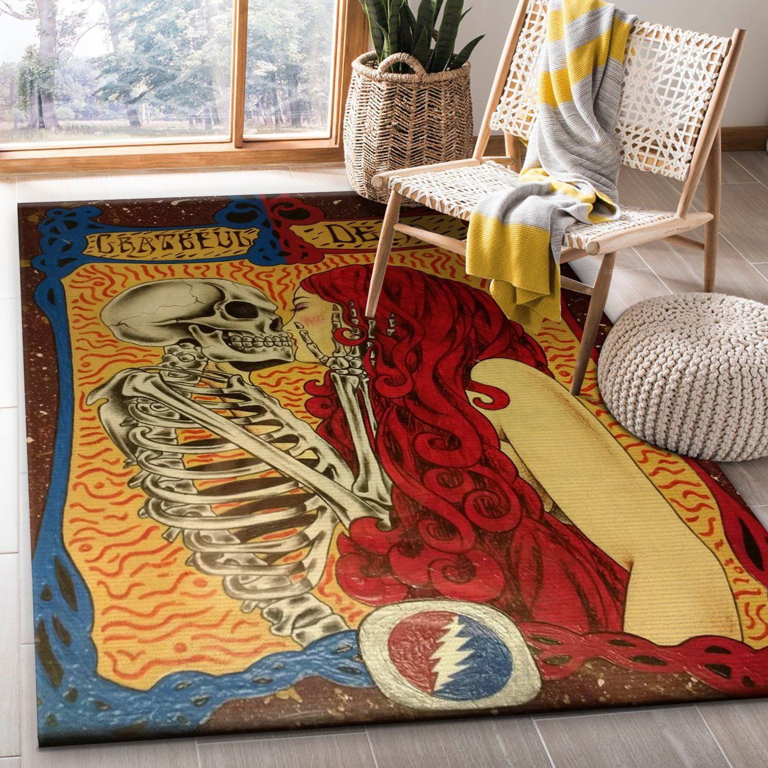 Grateful Dead Area Rug For Christmas Living room and bedroom Rug Home Decor Floor Decor