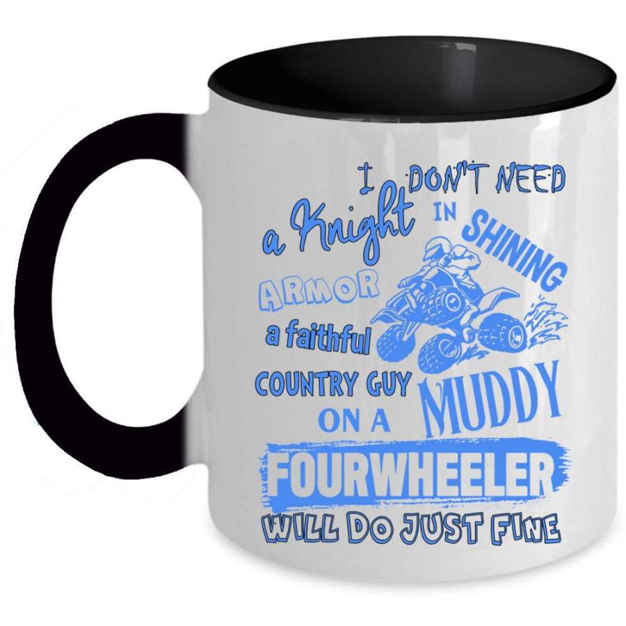 Country Guy Coffee Mug, Country Guy On A Muddy Fourwheeler Accent Mug