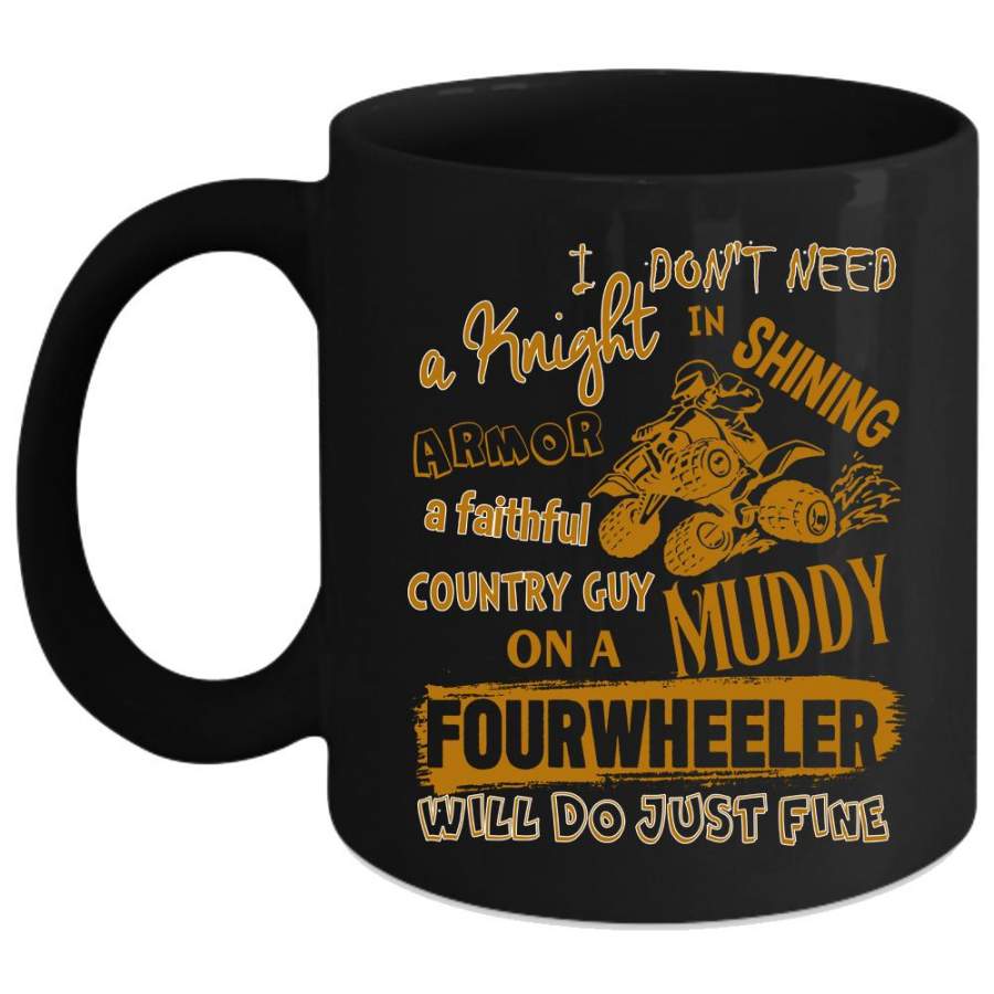 Country Guy On A Muddy Fourwheeler Coffee Mug, Country Guy Coffee Cup