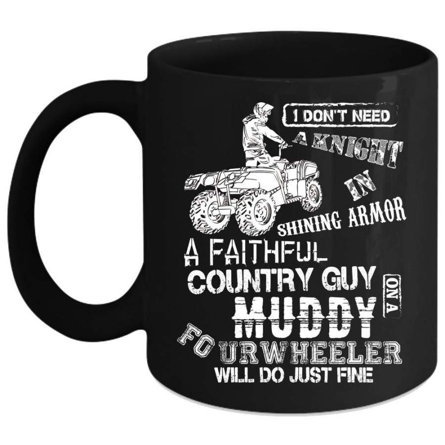 Country Guy On A Muddy Four Wheeler Coffee Mug, Gift For Son Coffee Cup