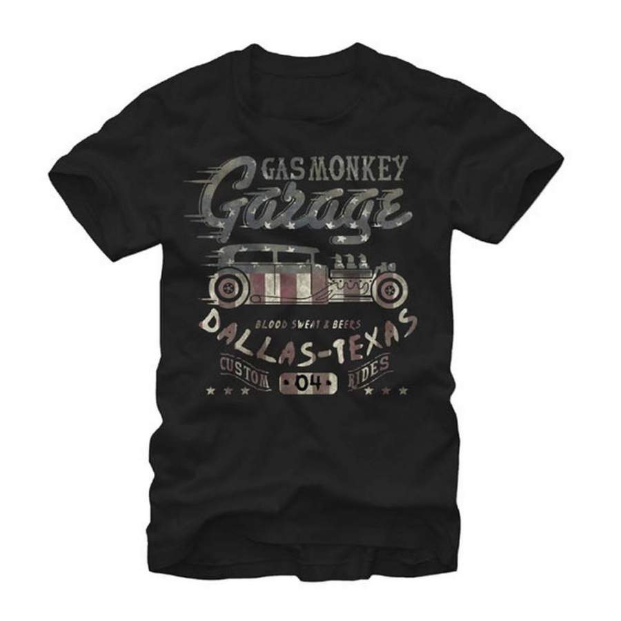 Gas Monkey Garage Flag Filled Fast N Loud Dallas, TX T-Shirt