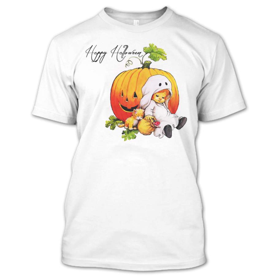 Cute Pumpkins Face Shirt, Cute Ghost T Shirt, Happy Halloween T Shirt