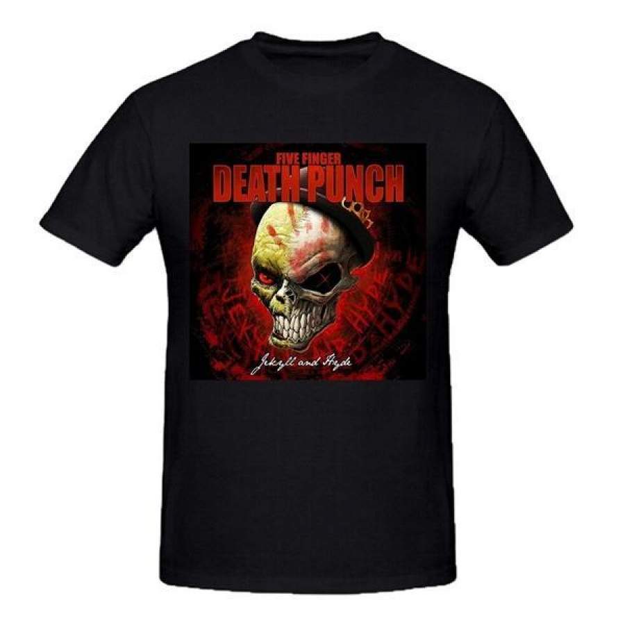 Fashion Men’s Summer Five Finger Death Punch Jekyll Hyde Men’s Short Sleeve Crew Neck T-shirt