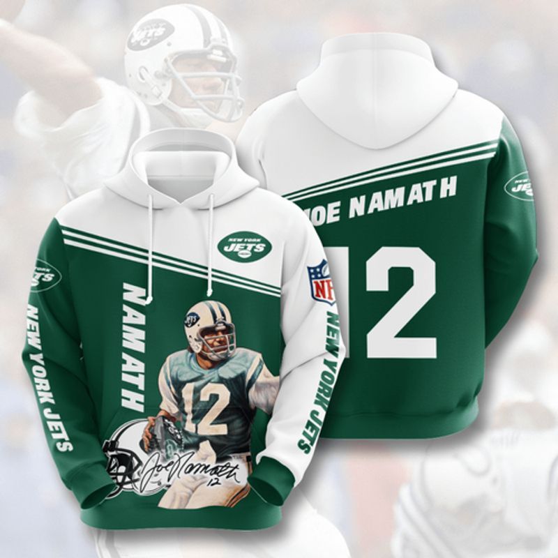 12 Joe Namath New York Jets 3D Hoodie N98