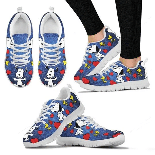 Funny Snoopy Print Sneakers 6,Women’s Sneakers, Handmade Crafted sneaker white Shoes birthday gift Fashion Fly Sneakers TL97