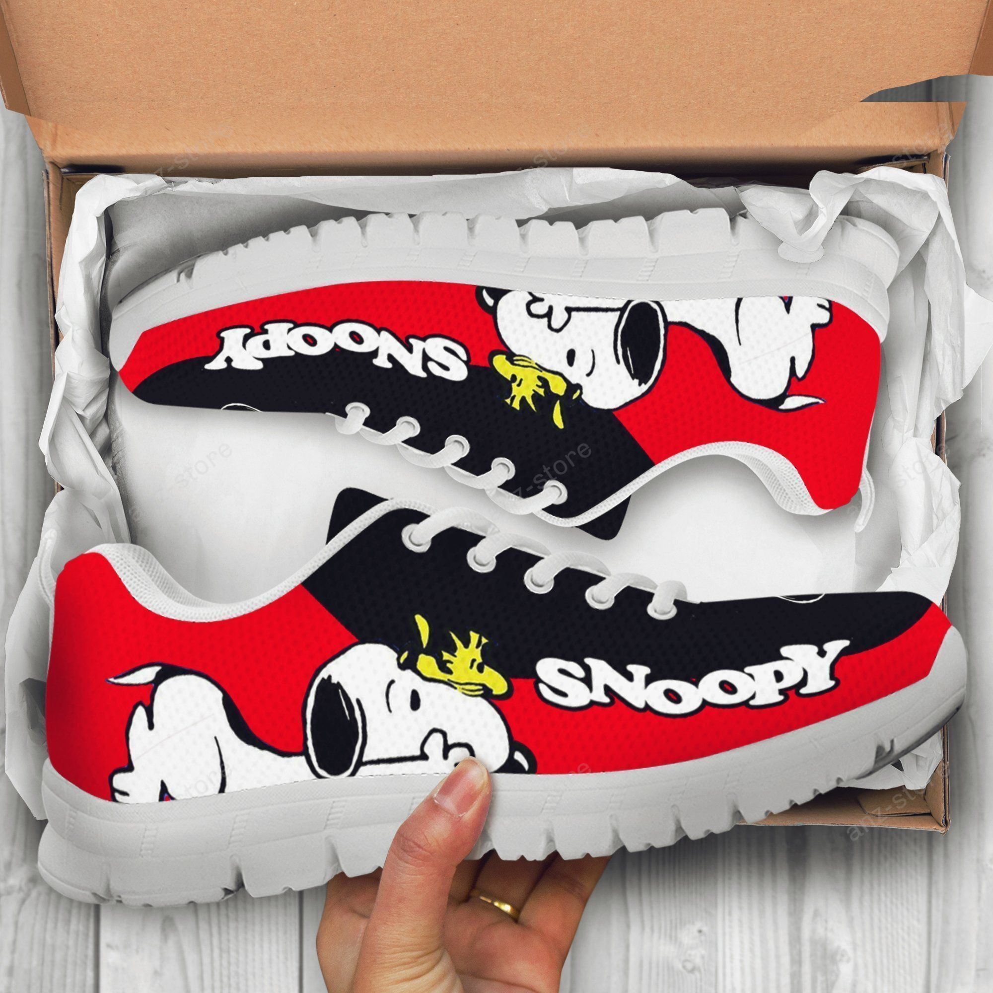 Funny Snoopy Print Sneakers ver2 , Women’s Sneakers, Handmade Crafted sneaker white Shoes birthday gift Fashion Fly Sneakers TL97