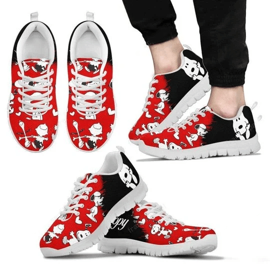 Funny Snoopy Print Sneakers 7,Women’s Sneakers, Handmade Crafted sneaker white Shoes birthday gift Fashion Fly Sneakers TL97