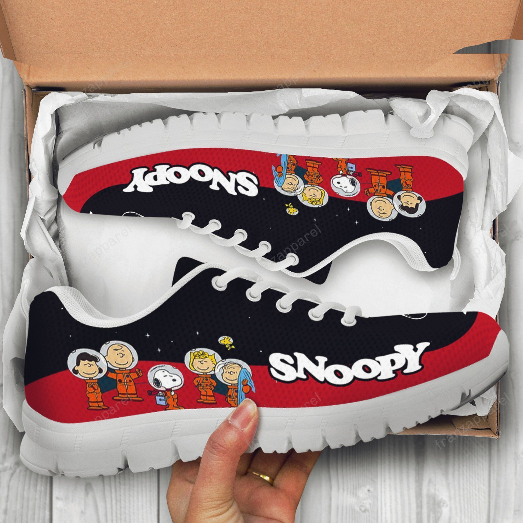 Funny Snoopy Print Sneakers ver4,Women’s Sneakers, Handmade Crafted sneaker white Shoes birthday gift Fashion Fly Sneakers TL97