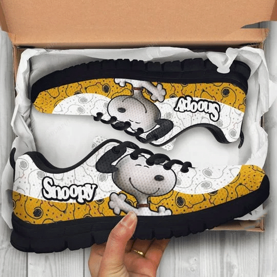 Funny Snoopy Print Sneakers ver3 , Women’s Sneakers, Handmade Crafted sneaker black Shoes birthday gift Fashion Fly Sneakers TL97