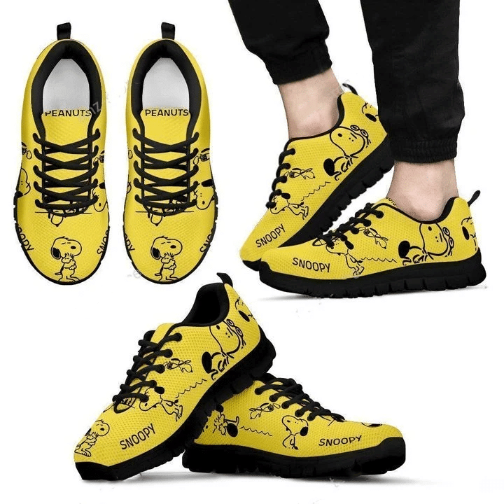 Funny Snoopy Print Sneakers 10,Women’s Sneakers, Handmade Crafted sneaker black Shoes birthday gift Fashion Fly Sneakers TL97