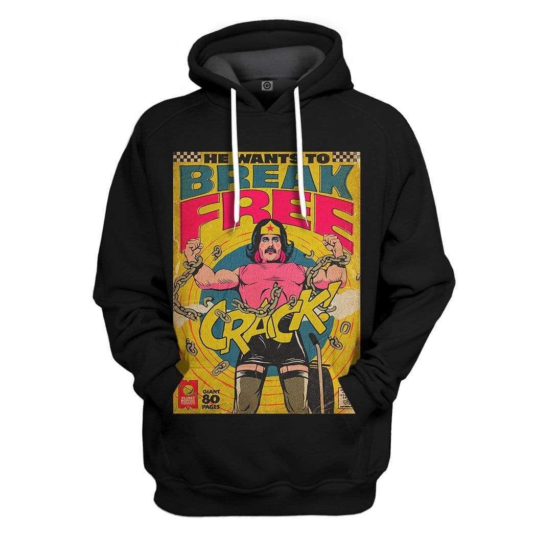 Gearhumans 3D Freddie Mercury Break Free Vintage Comic Book Covers Custom Hoodie Apparel