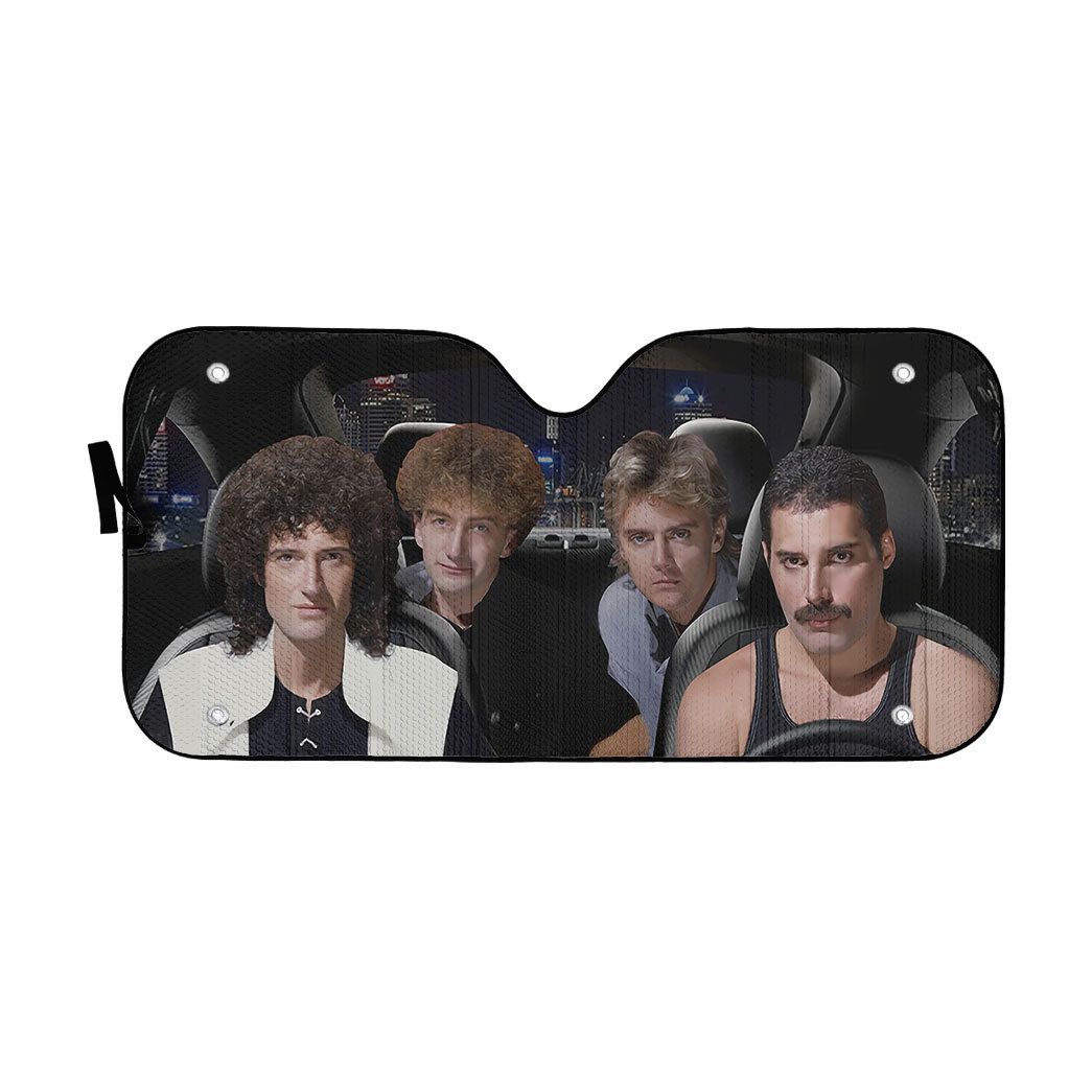 Gearhumans 3D Queen Band Freddie Mercury Custom Car Auto Sunshade