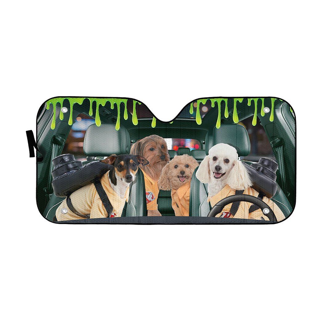 Gearhumans 3D Ghostbuster Dog Cosplay Custom Car Auto Sunshade