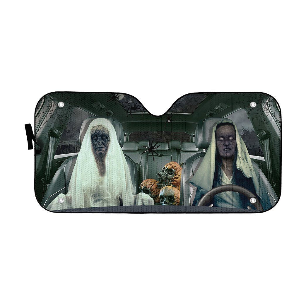 Gearhumans 3D Halloween Ghost Custom Car Auto Sunshade