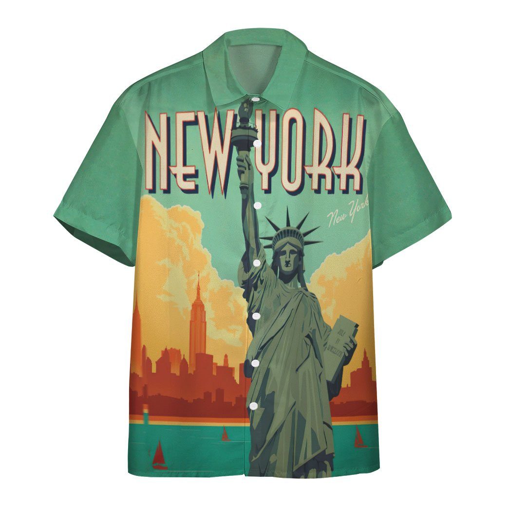 Gearhumans 3D New York City Lady Liberty Custom Hawaii Shirt