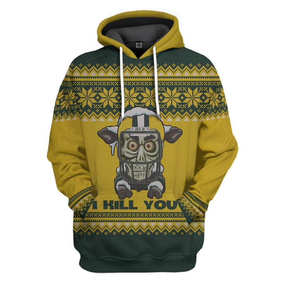 Gearhuman 3D Green Bay Packers Christmas Ugly Sweater Custom Tshirt Fleece Hoodie Apparel