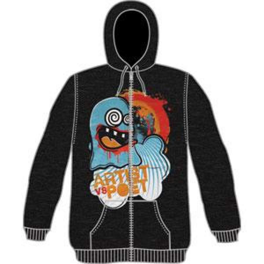 Ghost Zippered Hooded Sweatshirt