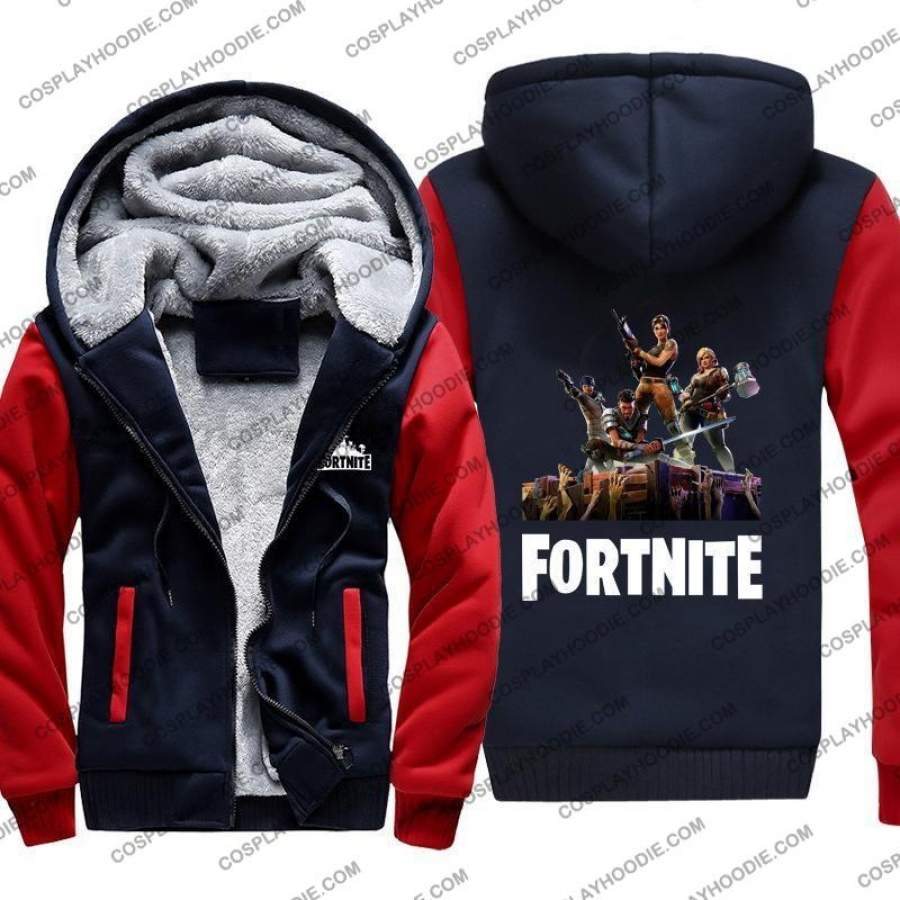 Fortnite Punk Streetware Fashion Fleece Winter Hoodie Jacket