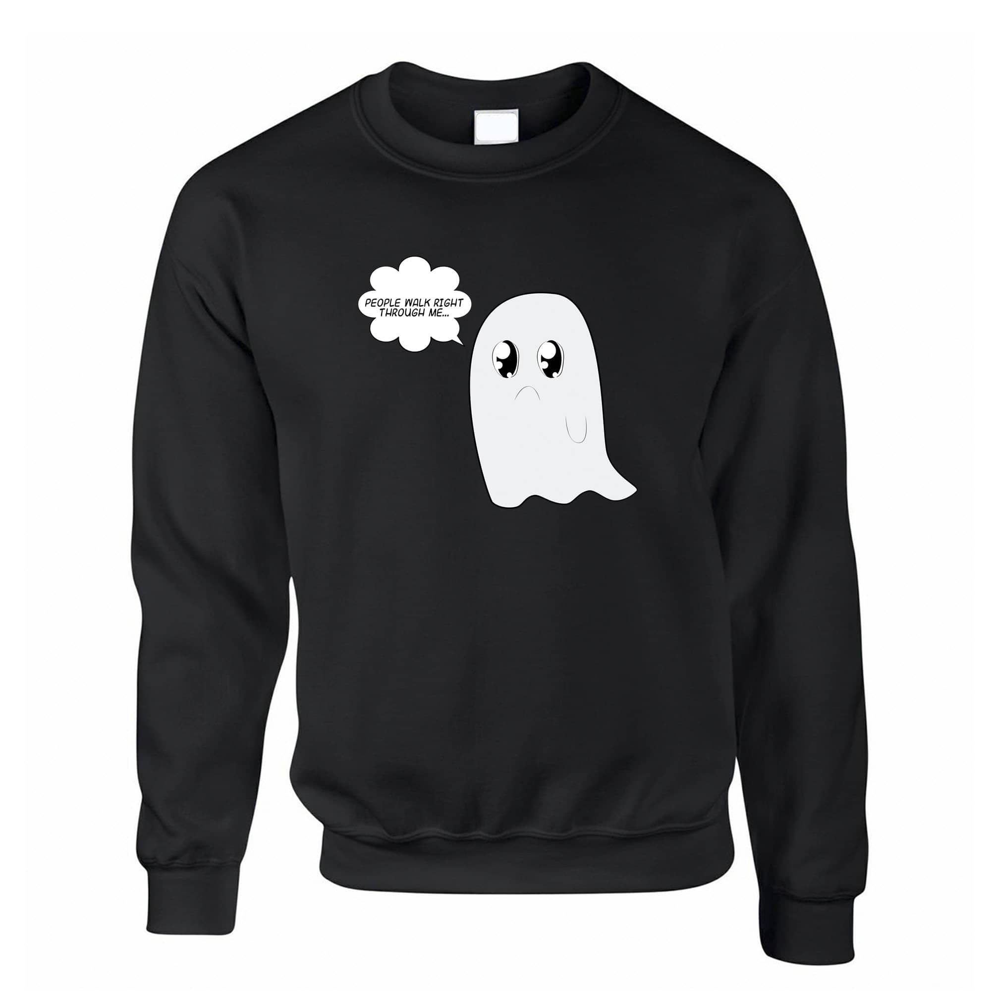 Cute Ghost Jumper People Walk Right Through Me Joke Sweatshirt Sweater