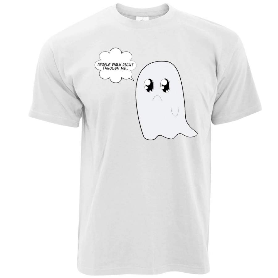 Cute Ghost T Shirt People Walk Right Through Me Joke