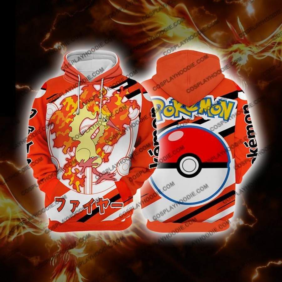 Pokemon Moltres Cosplay Hoodie Jacket