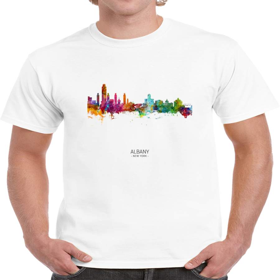 Albany New York Rainbow Skyline T Shirt