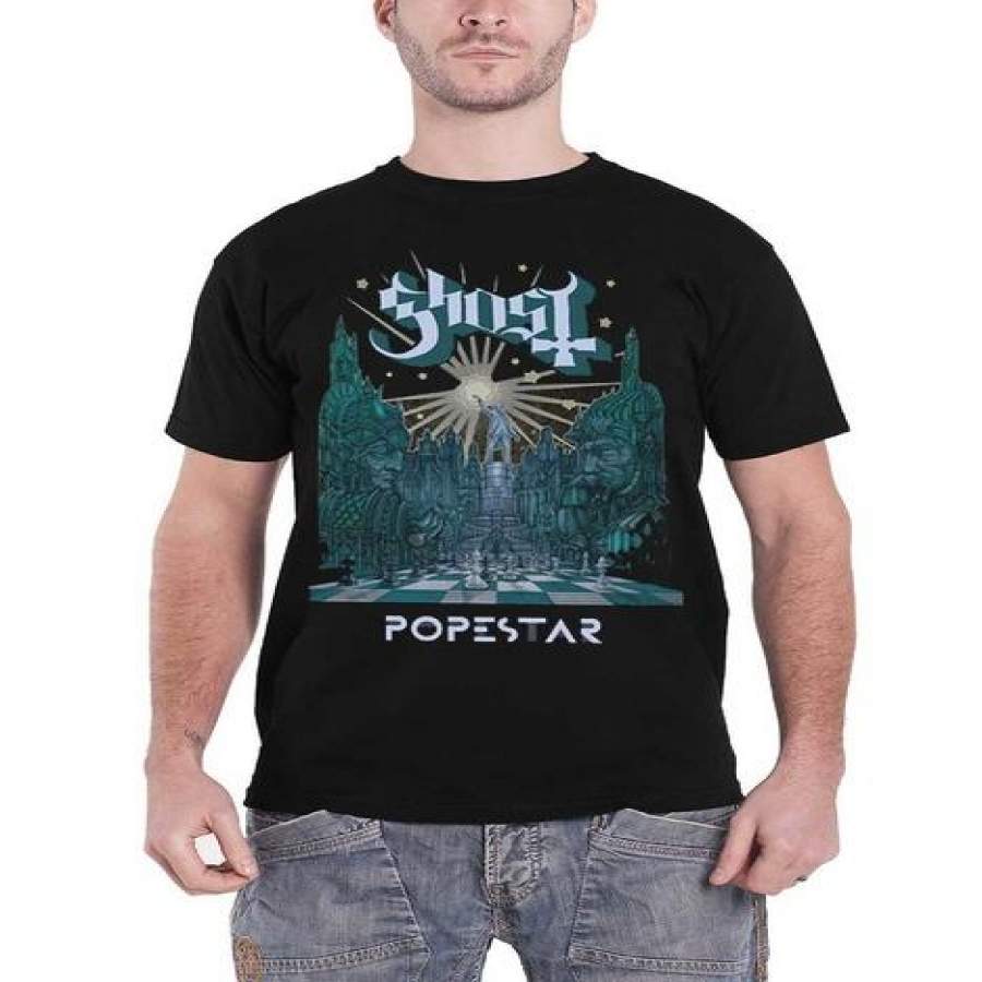 Ghost T Shirt Lighbringer The Popestar Tour Europe 2017 Mens Black