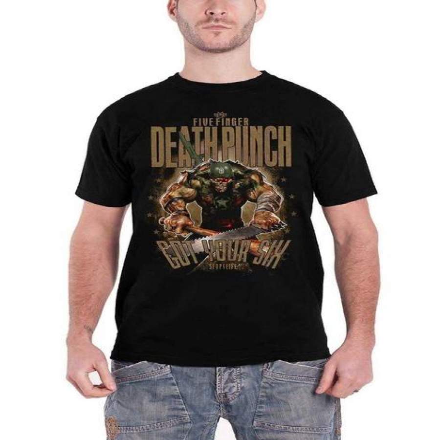 Five Finger Death Punch Mens T Shirt Black Sgt Major Got Your Six