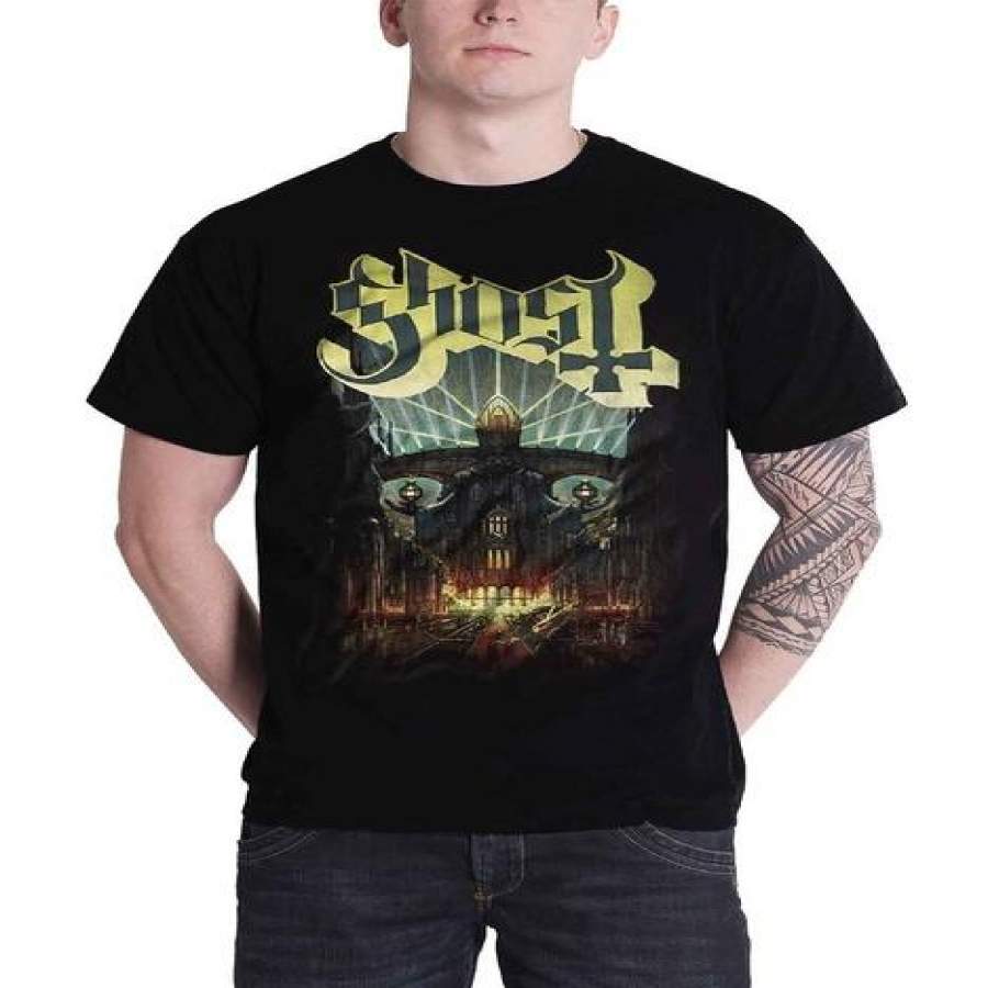 Ghost T Shirt Meliora Album Cover Band Logo Mens Black