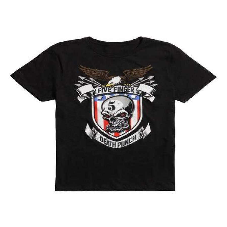 Five Finger Death Punch Flag Shield T-Shirt