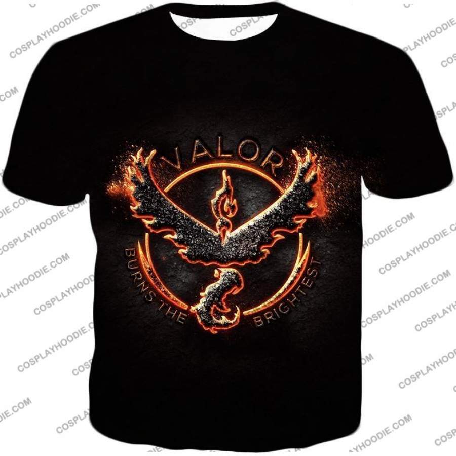 Pokemon Legendary Fire Pokemon Moltress Quoted Logo Super Cool Black T-Shirt PKM074