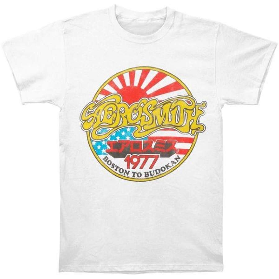 Aerosmith Band Boston To Budokan 1977 Mens T Shirt