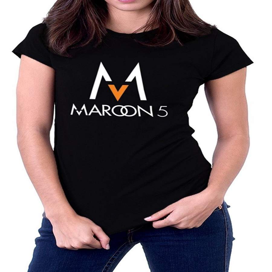 Custom Funny Women’S T Shirt Maroon 5 Five V Band Logo T-Shirt Short Sleeve Summer Grils T-Shirts