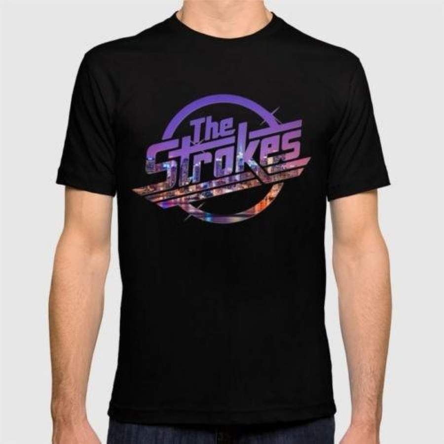 Fashion Printed The Strokes Logo New York Night Men’S Black T-Shirt S-3Xl