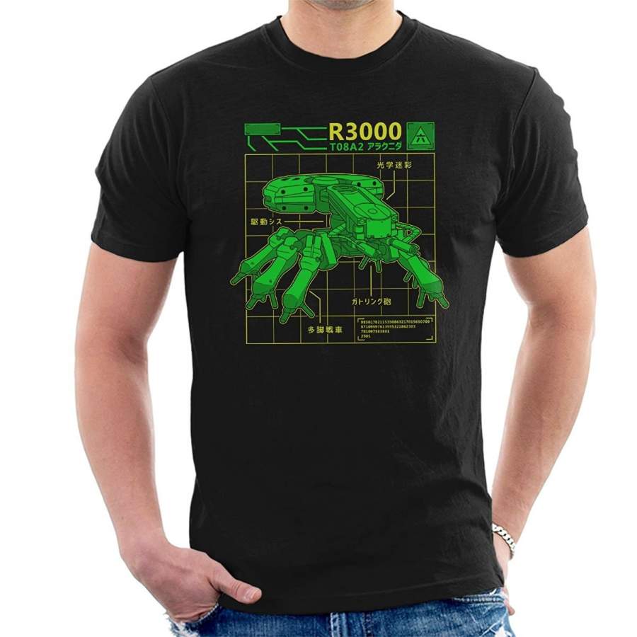 Fashion Men’s Cotton T-Shirt R3000 Robot Database Ghost In A Shell Men’s Funny T-Shirt