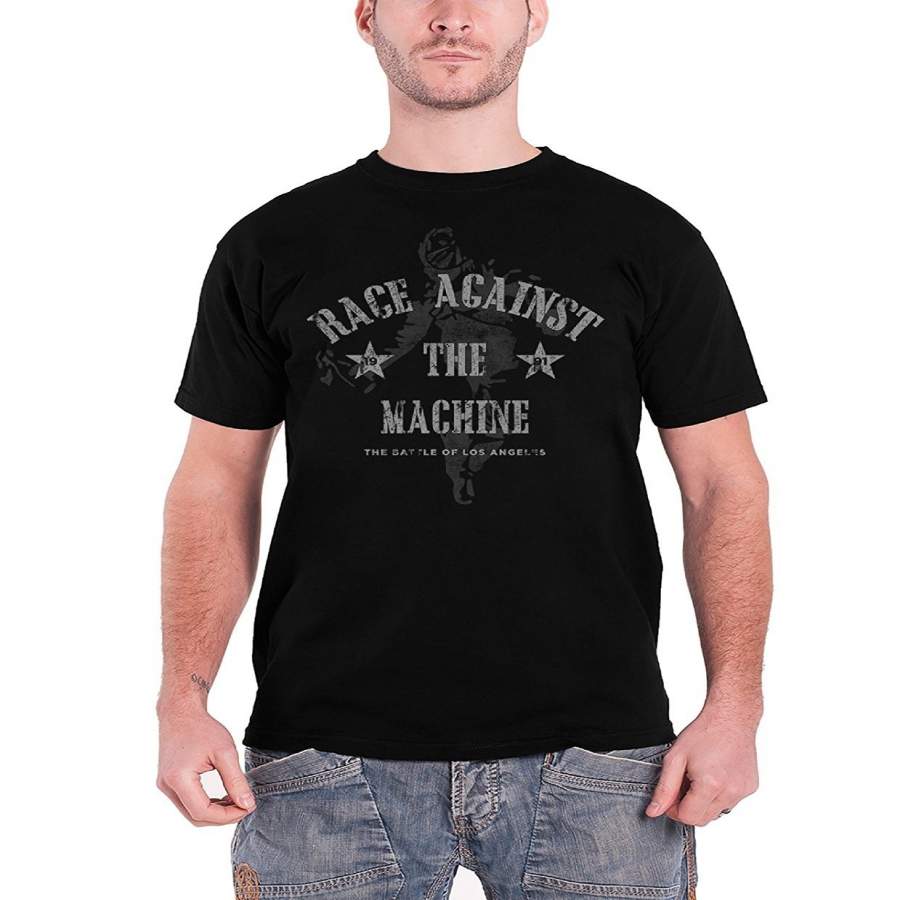 Custom Funny T Shirts Rage Against The Machine T Shirt Battle Of Los Angeles Official Mens Black Short Sleeve Men’s Casual T-shirt