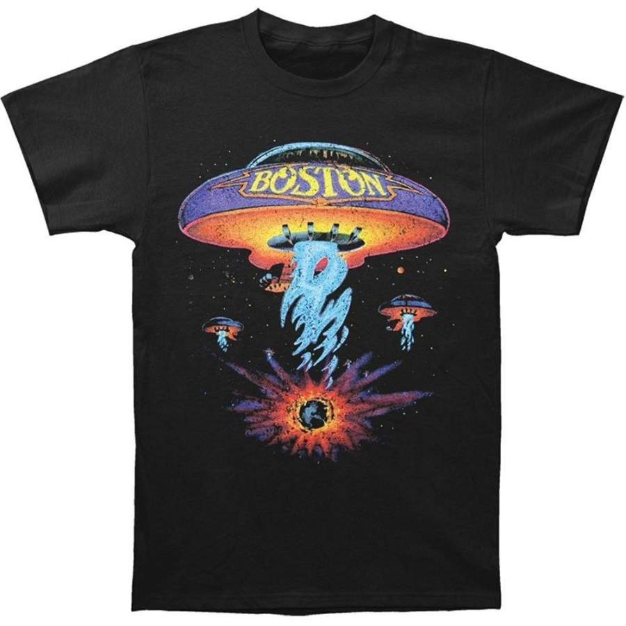 Boston Spaceship Classic Rock Album Cover Adult T-Shirt Printed T Shirts Men’S Streetwear