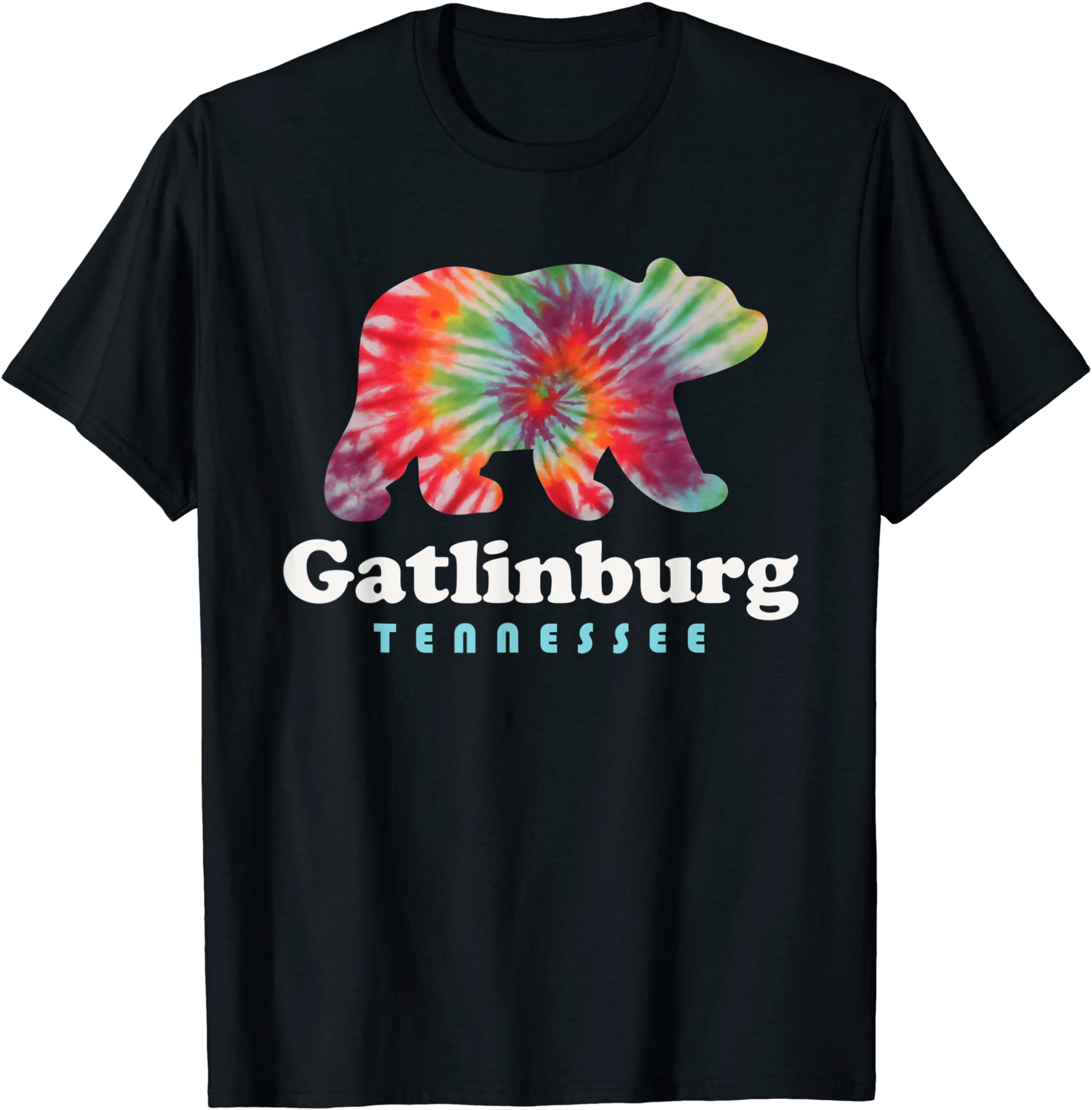 Gatlinburg Tennessee Bear Great Smoky Mountains Tie Dye T-Shirt