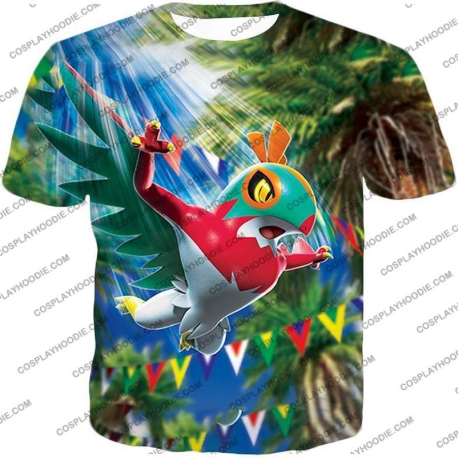 Pokemon Amazing Bipedal Bird Like Pokemon Hawlucha Cool Action T-Shirt PKM078