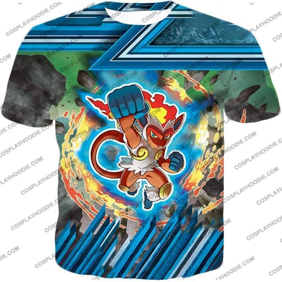 Pokemon Super Cool Flame Pokemon Infernape Amazing Action T-Shirt PKM087