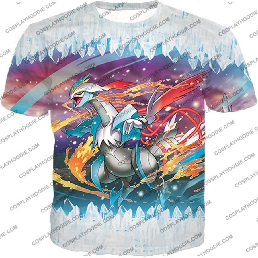 Pokemon Powerful Dragon Ice Type White Kyurem Super Action T-Shirt PKM085