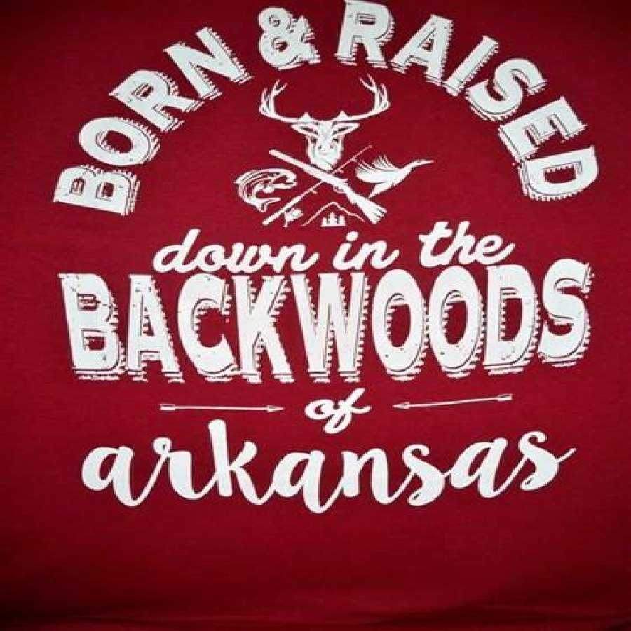 Backwoods Born & Raised Arkansas Deer Hunt Unisex Bright T Shirt