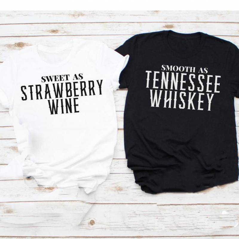 Champions Tee Sweet as strawberry wine & smooth as tennessee whiskey couples shirts GST